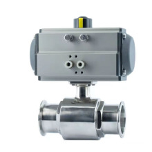 Sanitary Clamp Straight Way Pneumatic Actuated Stainless Steel Food Grade Ball Valve with Good Price